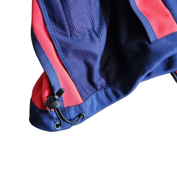 Banana Republic Soft Shell Jacket w/ Hood Pockets Blue Red Womens Size XXS - Picture 8 of 11